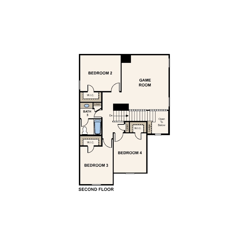 Parker floor plan, second floor options 