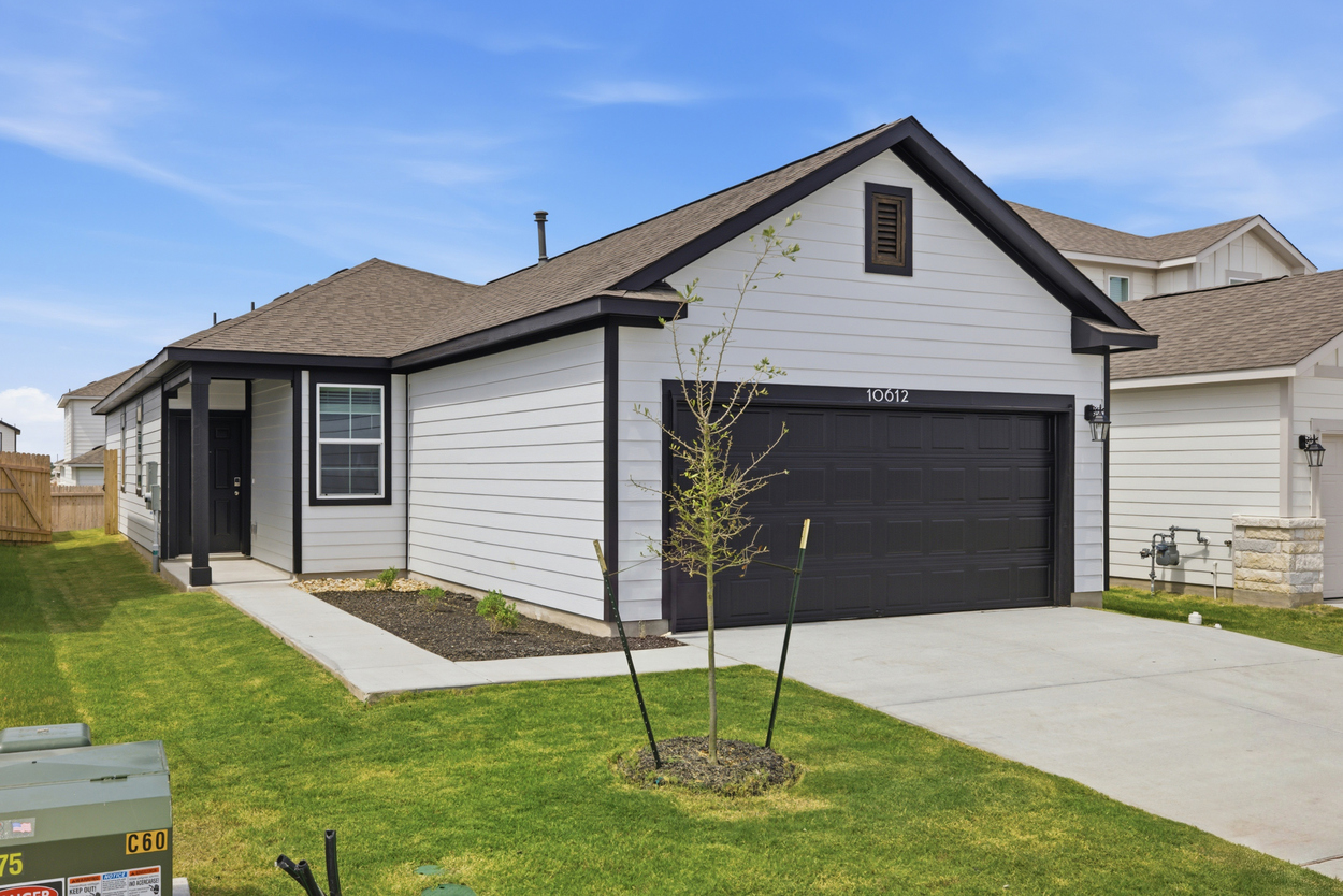A house with a driveway.