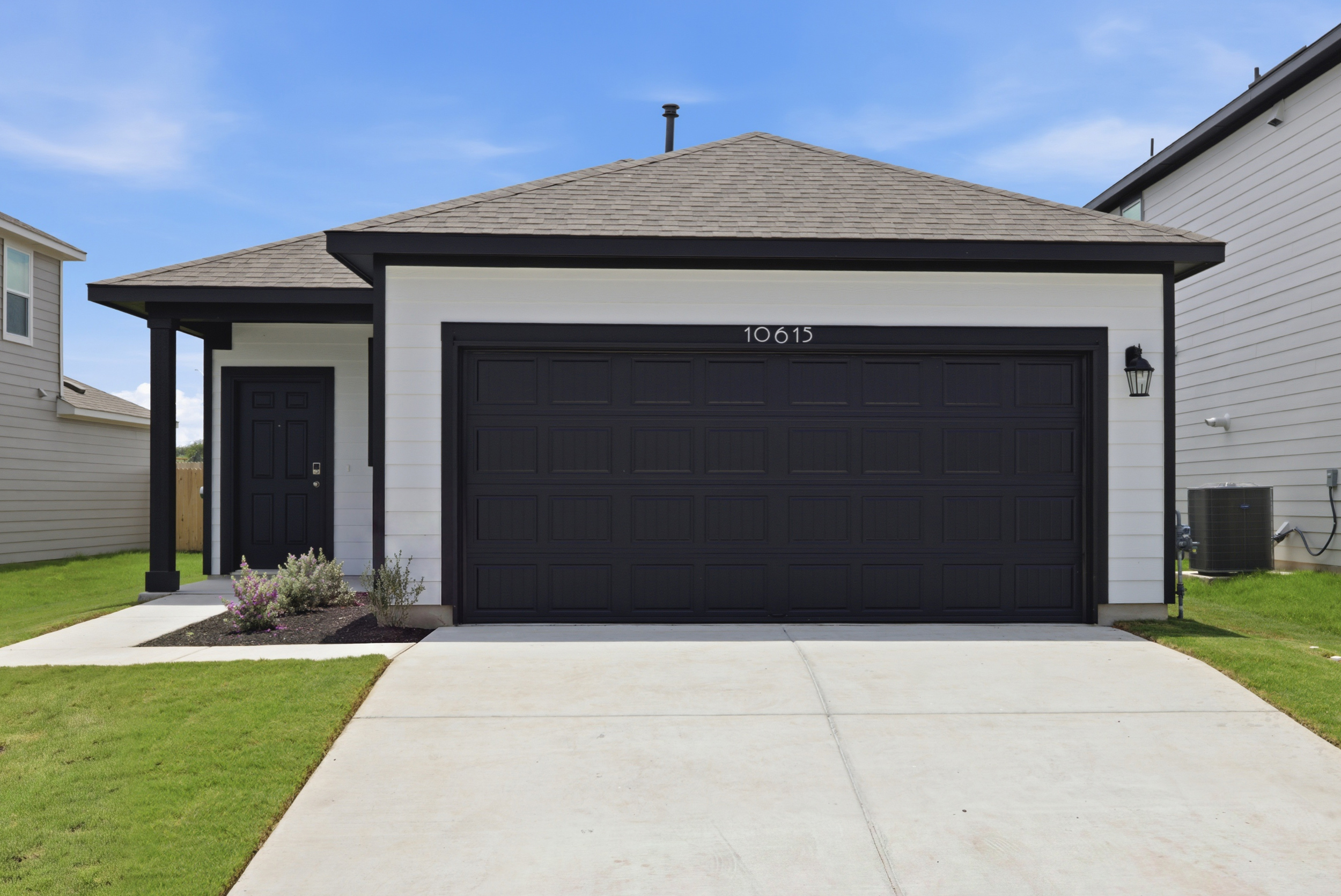 A garage with a garage.
