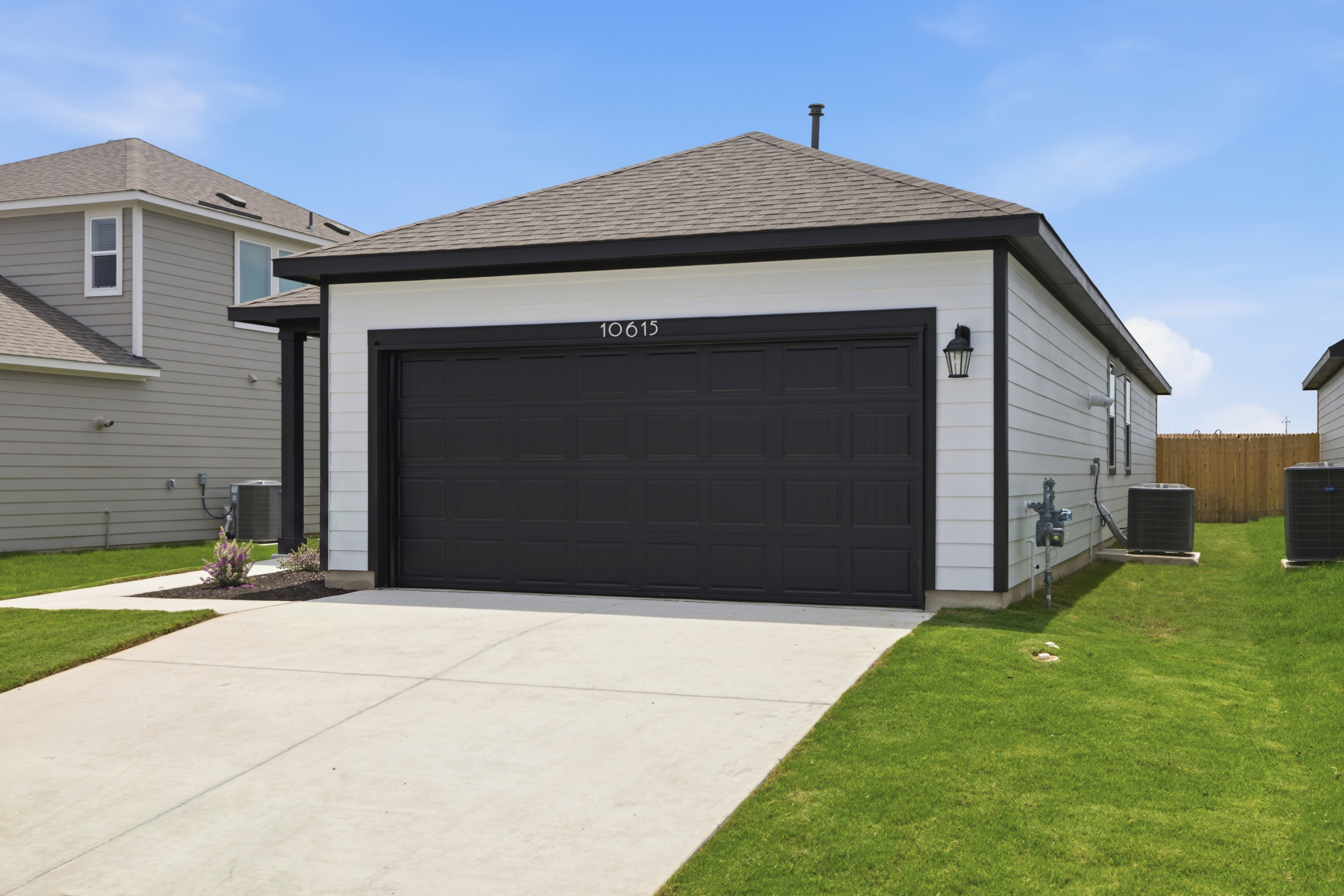 A garage with a garage.