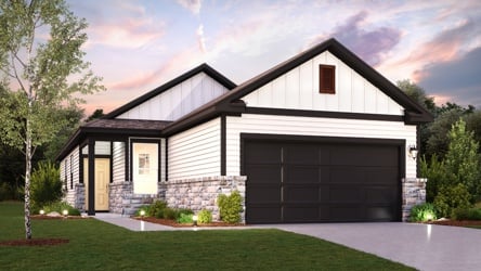 A house with a grass yard.