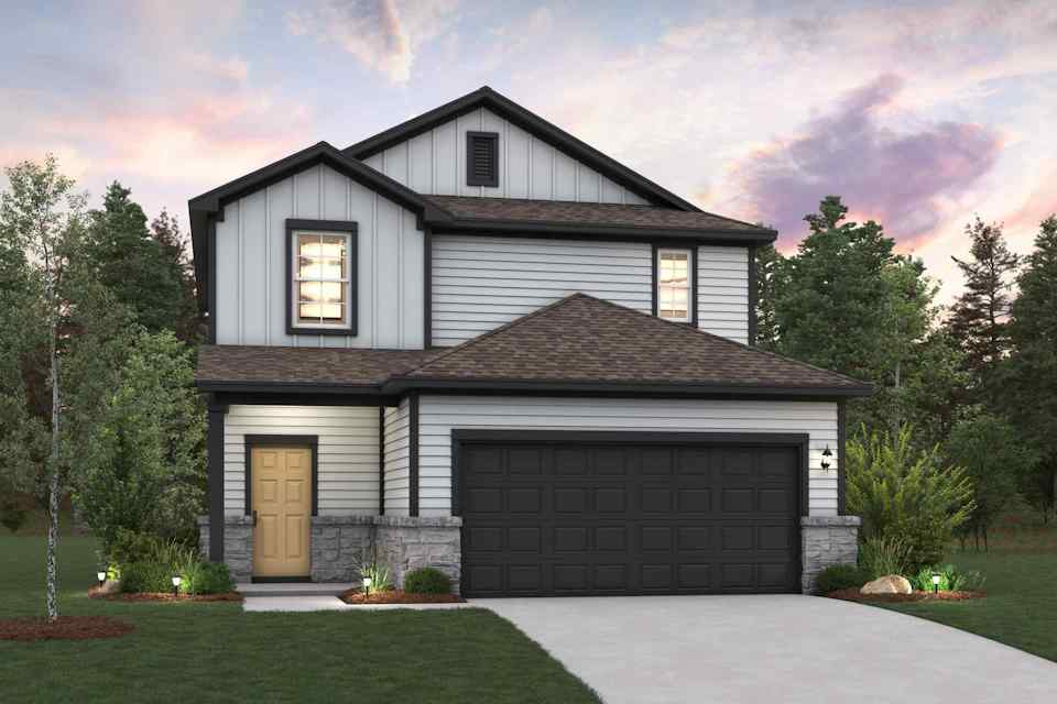 A house with a garage.