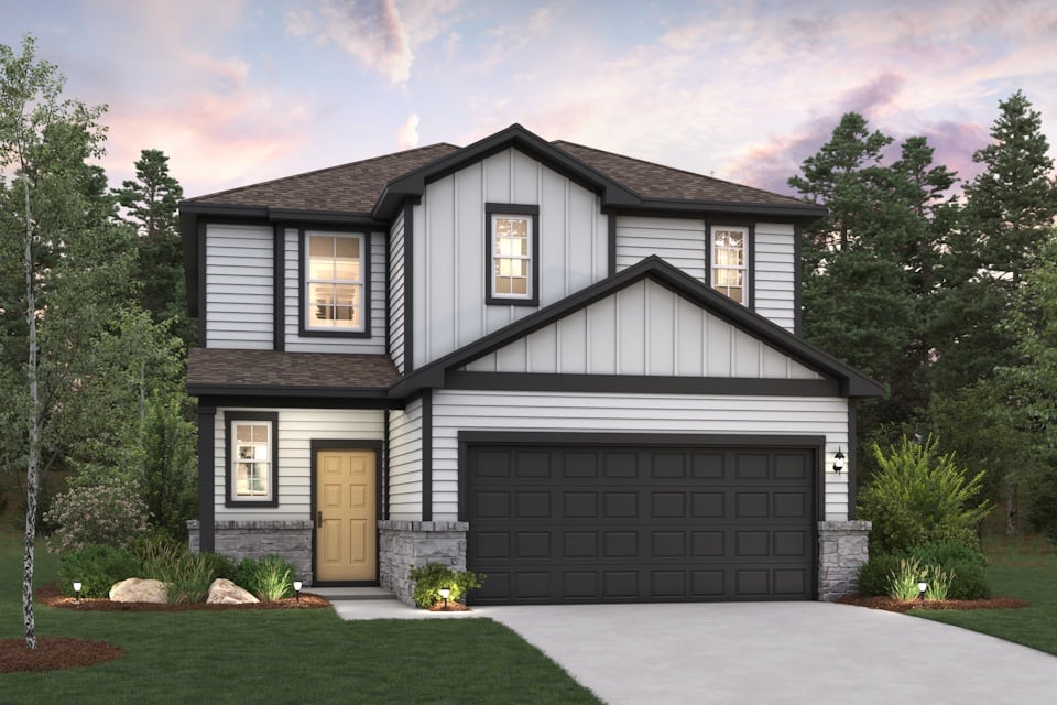 A house with a garage.