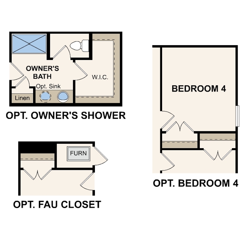 Avery plan, Second floor options