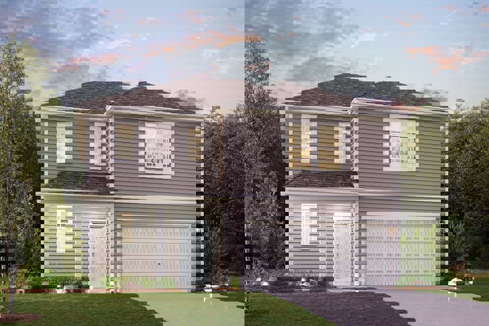 A house with a garage.