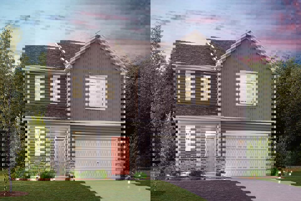 A house with a garage.