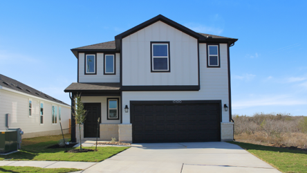 A house with a garage.