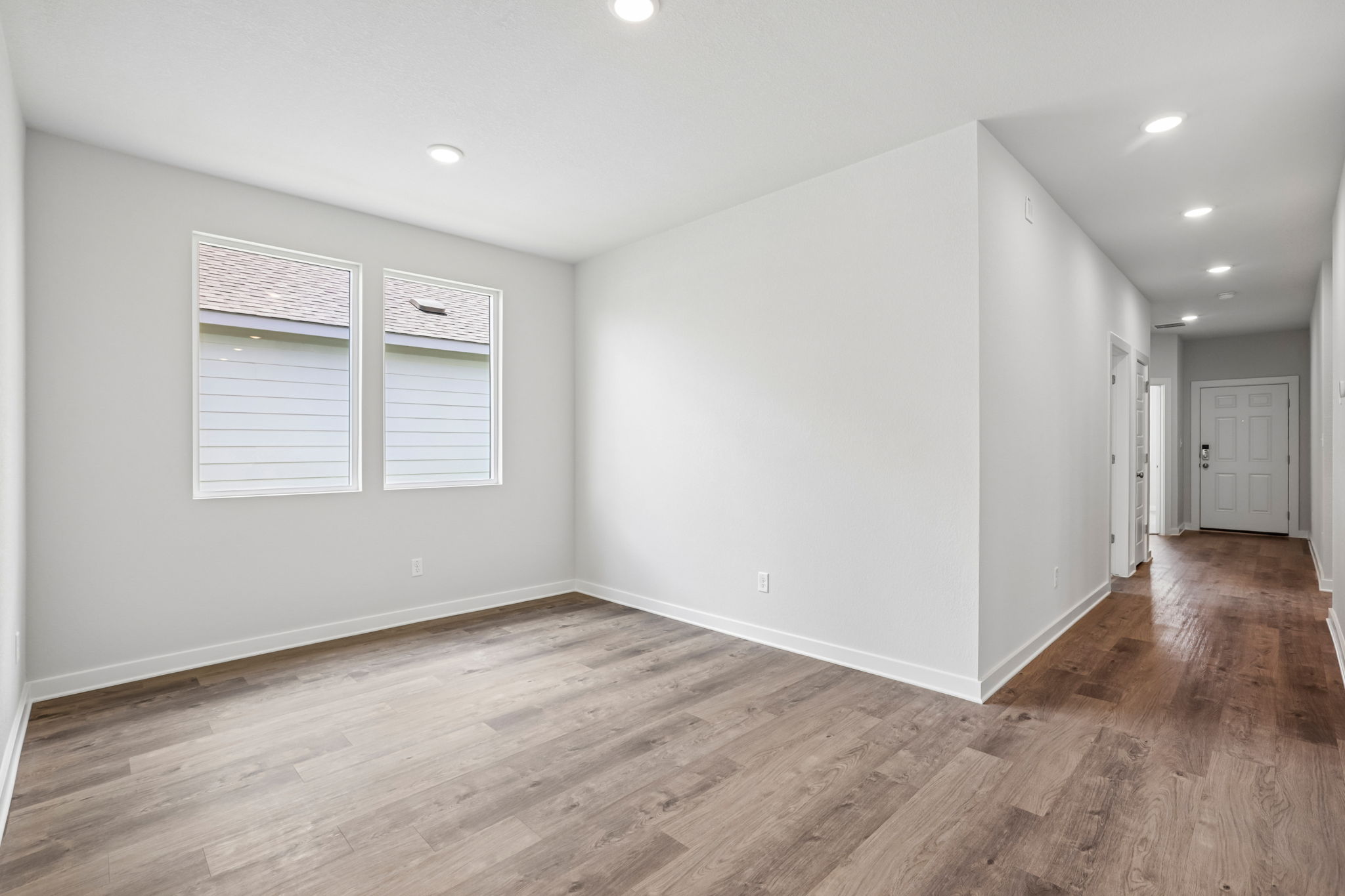 A room with white walls.