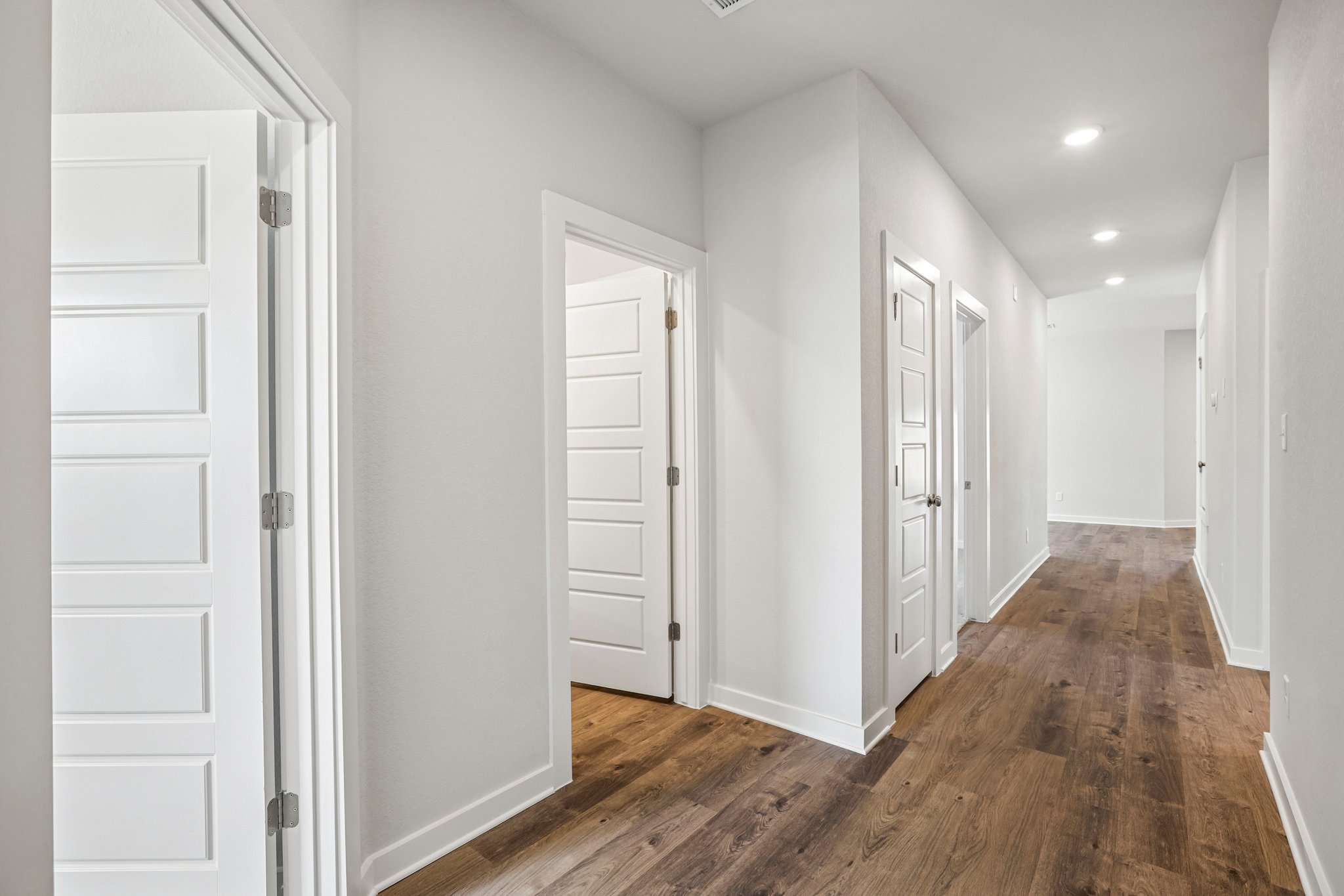 A room with white doors.