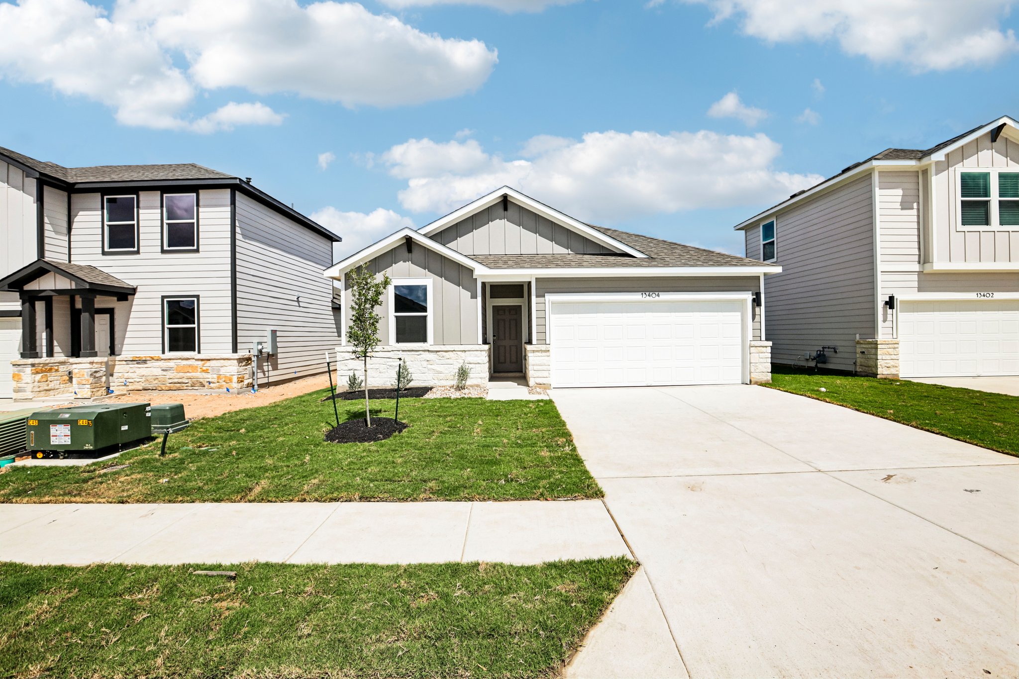 A house with a driveway.