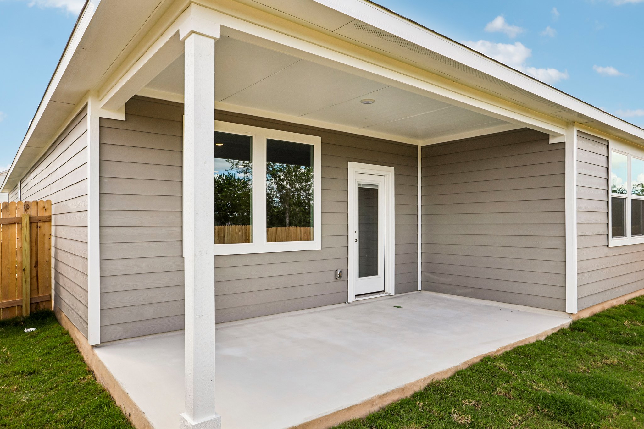 A house with a garage.