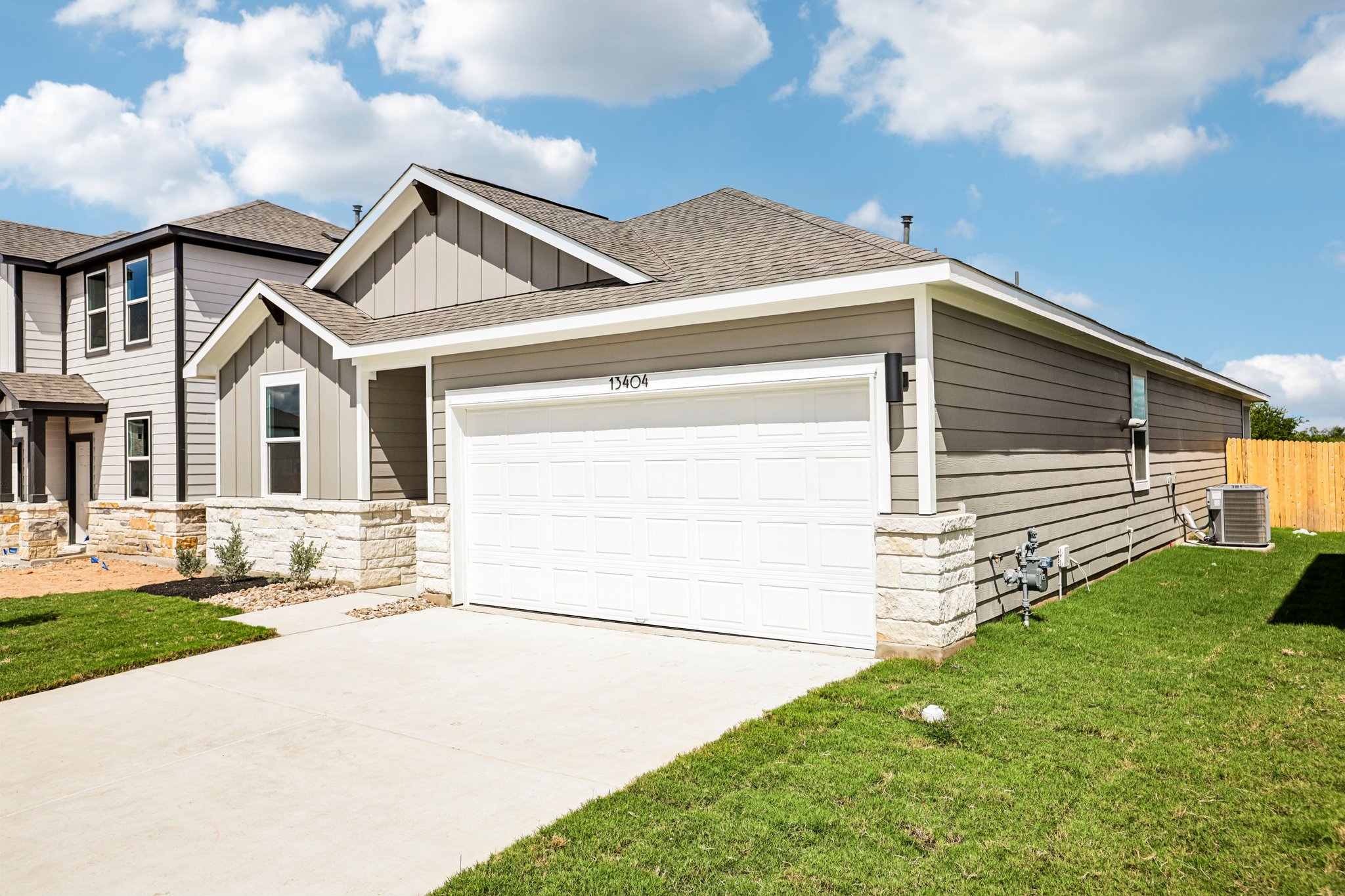 A house with a garage.