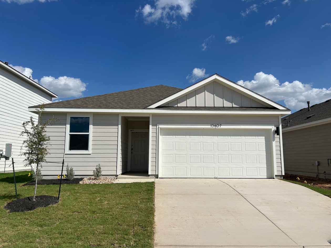 A house with a garage.