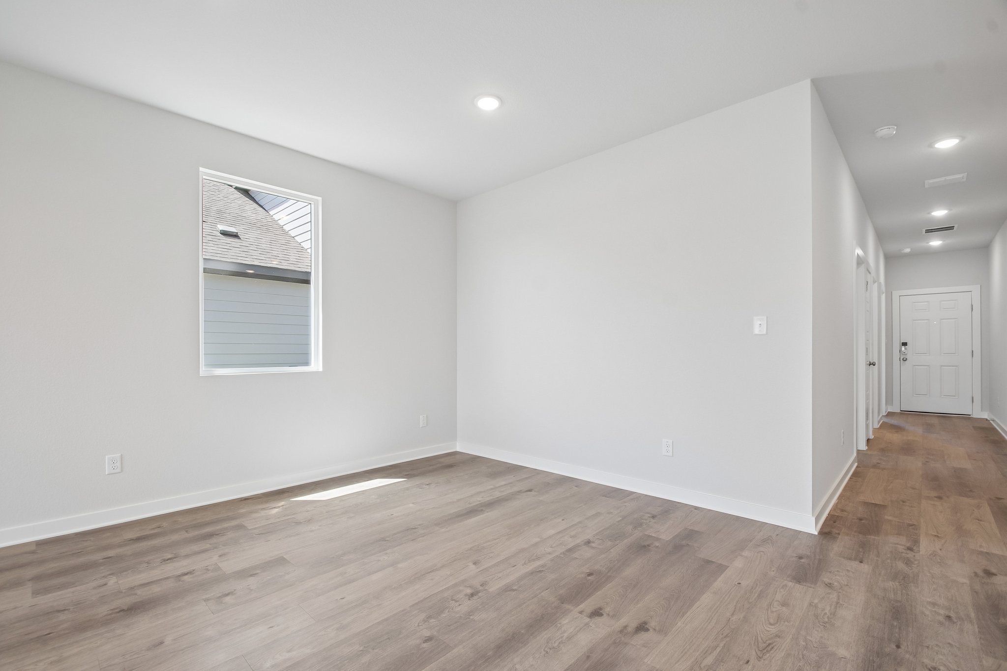 A room with white walls.