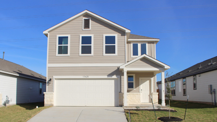 A house with a garage.