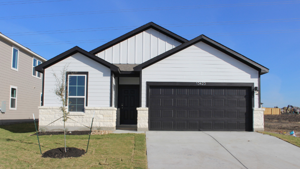 A house with a garage.