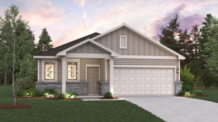 A house with a large front yard.