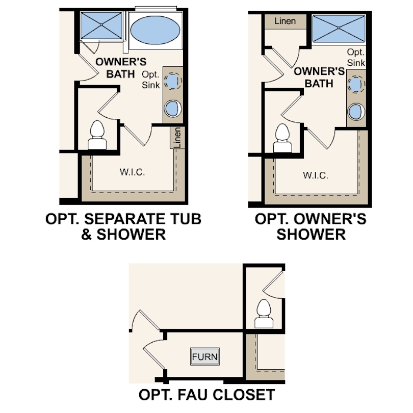 Laurel plan, first floor options