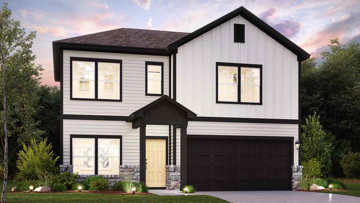 A house with a garage.