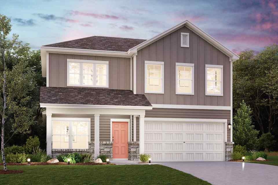 A house with a garage.