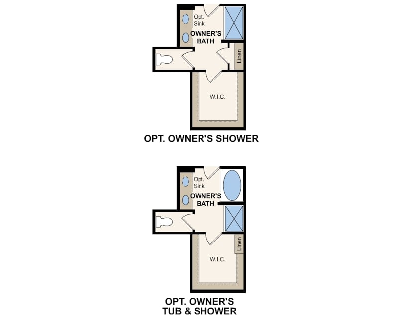 Whitney floor plan, first floor options
