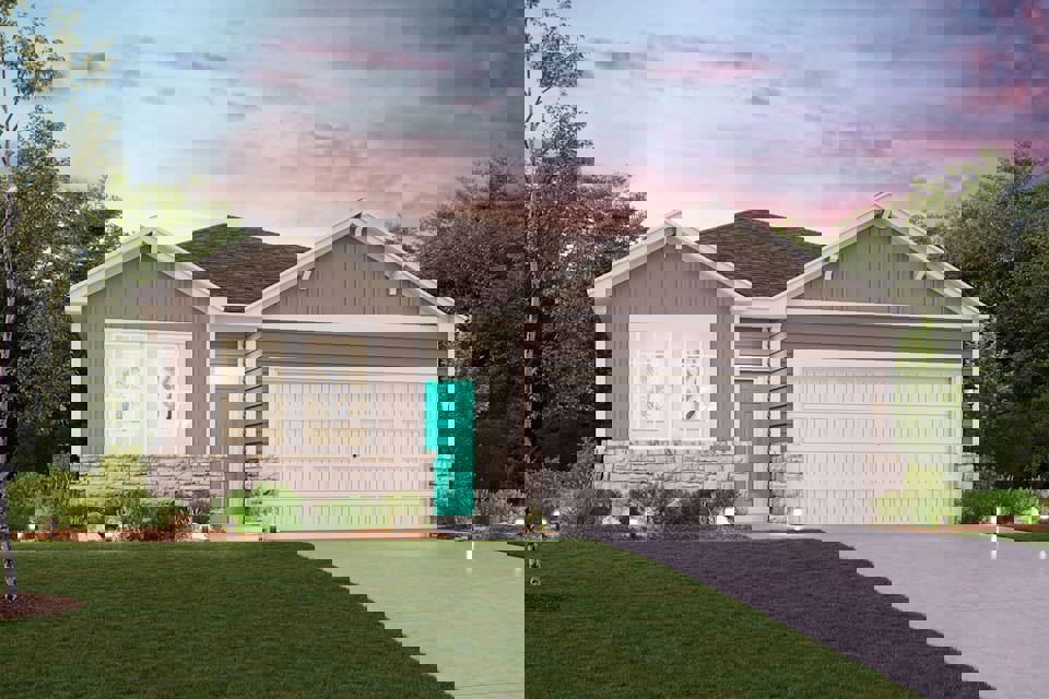 A house with a garage.