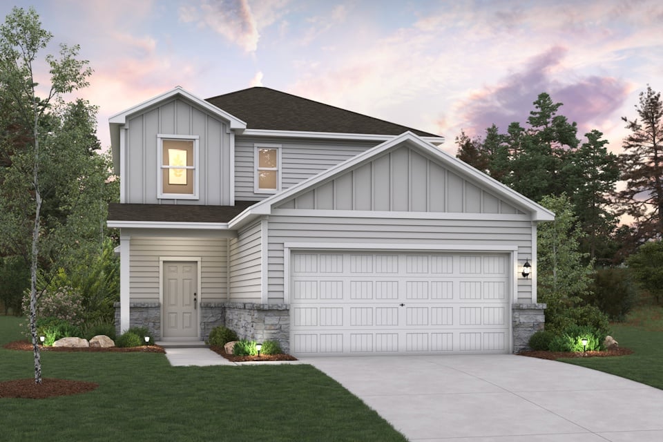 A house with a garage.