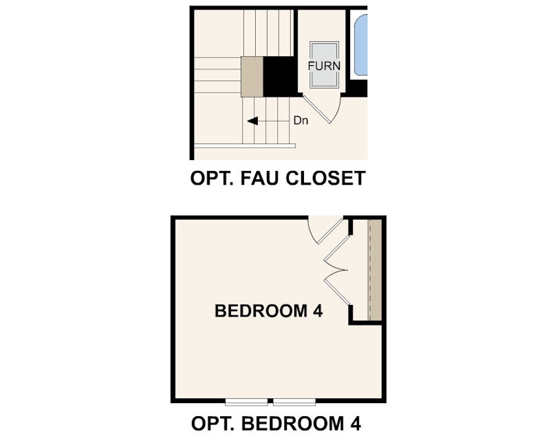 Paige floor plan, second floor options