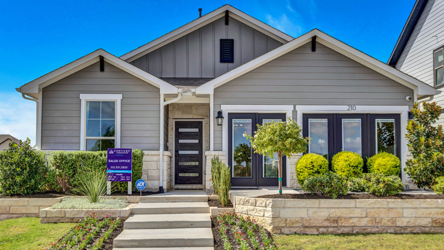 A house with a front yard.
