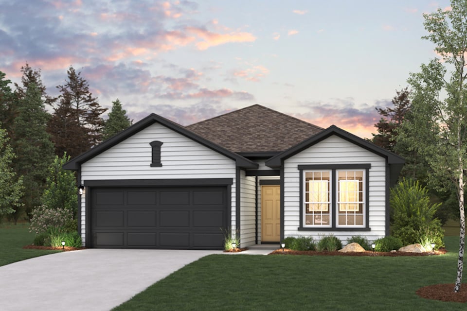 A house with a driveway.