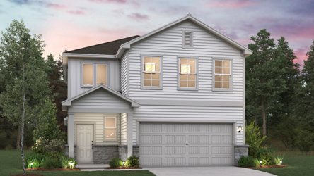 A house with a garage.