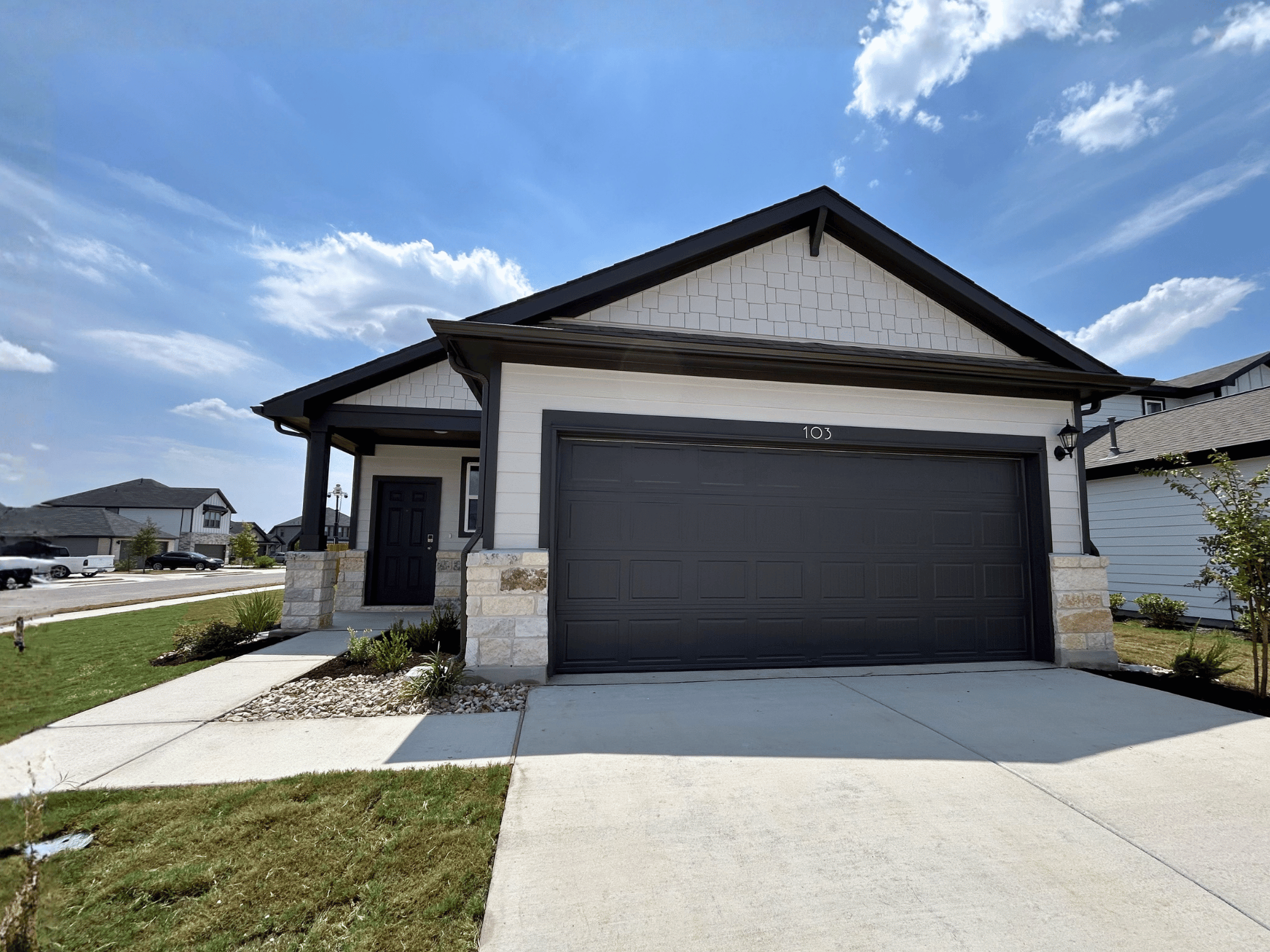 A garage with a garage.
