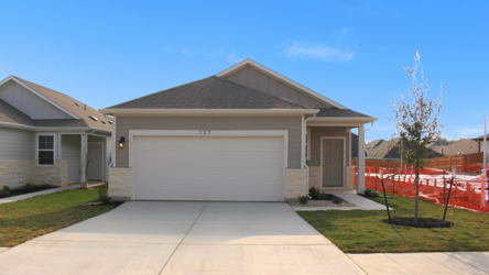 A house with a garage.