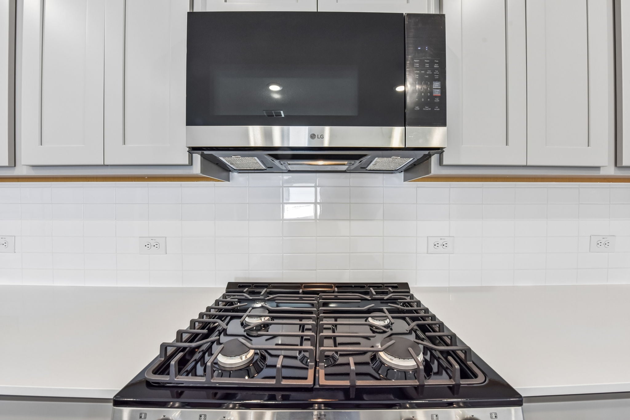 A stove in a kitchen.