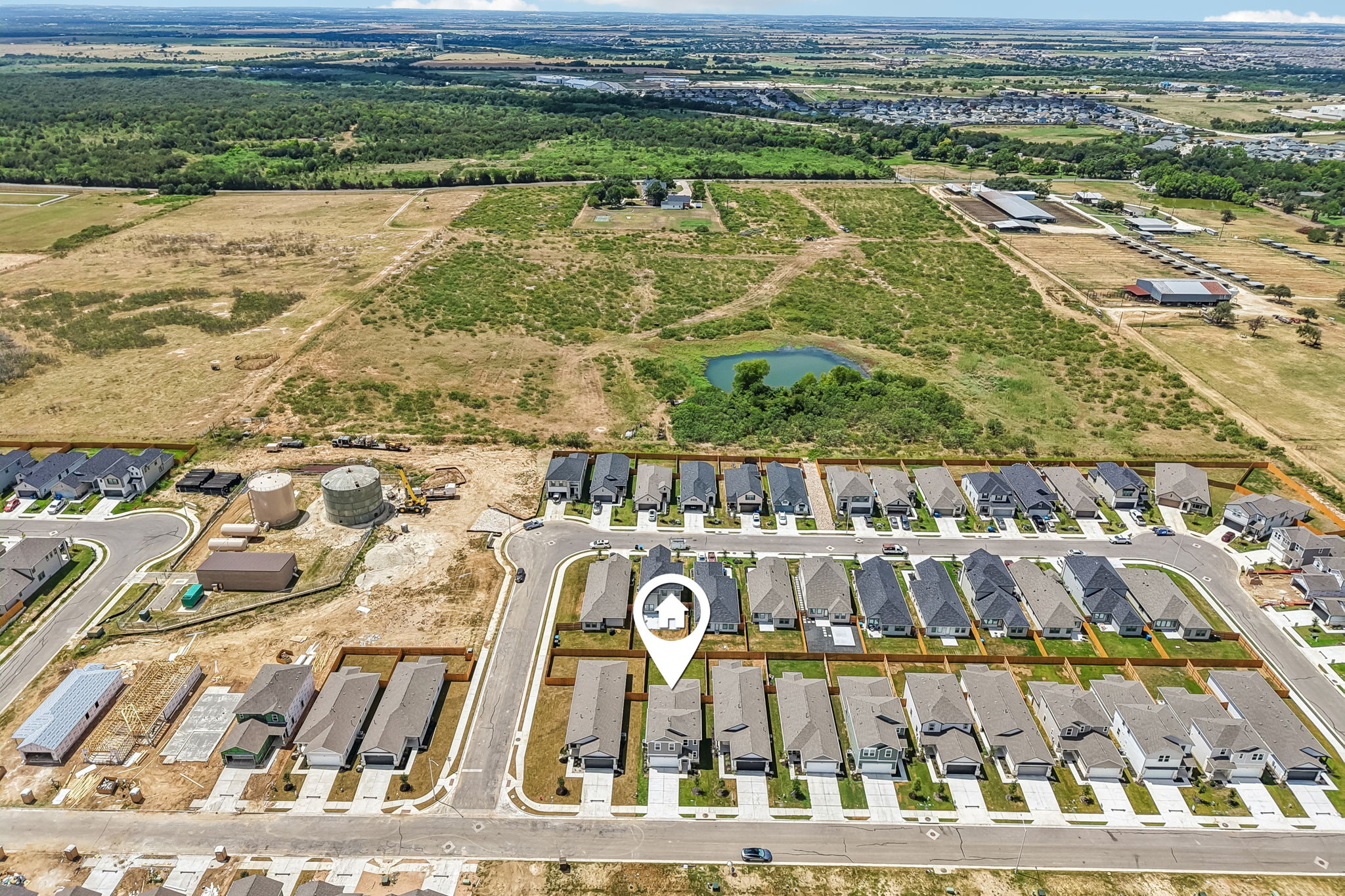 Aerial view of a large area.
