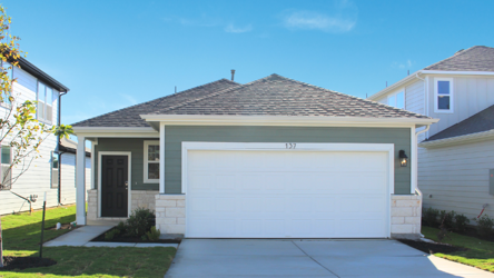 A house with a garage.