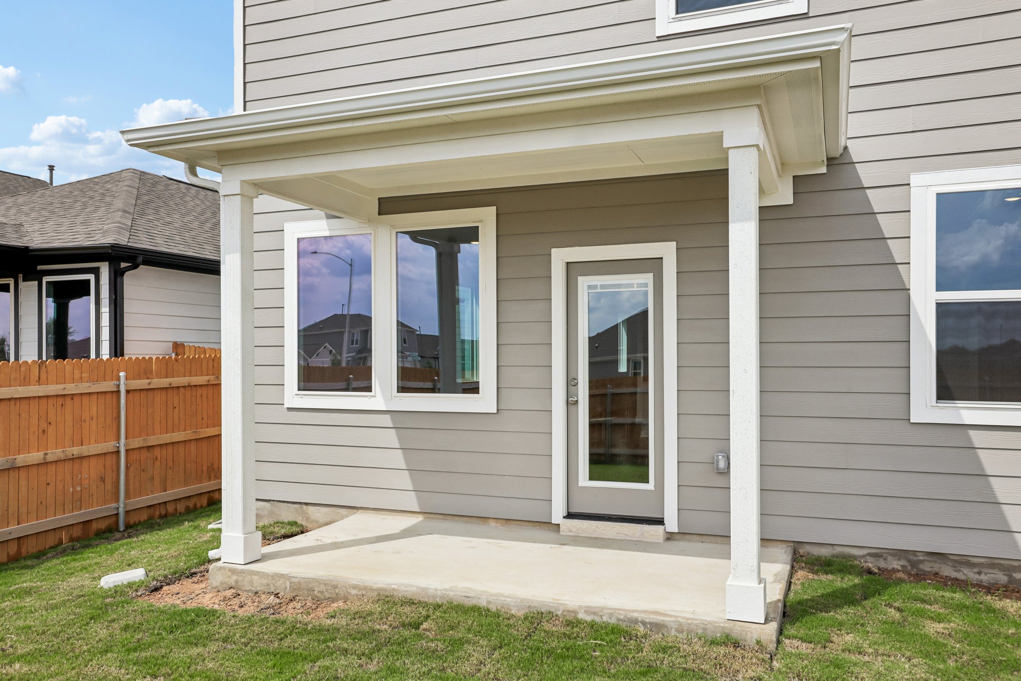 A house with a porch.