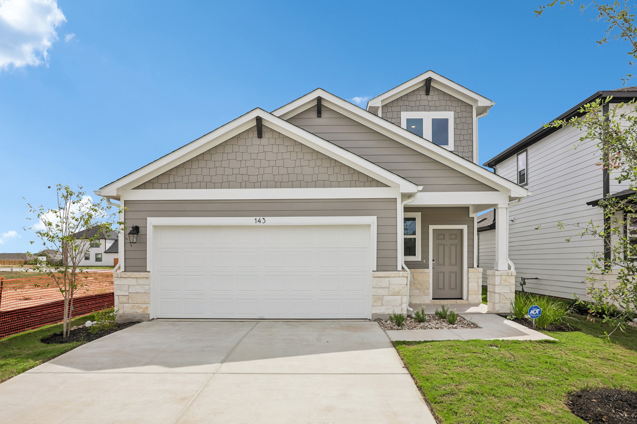 A house with a garage.