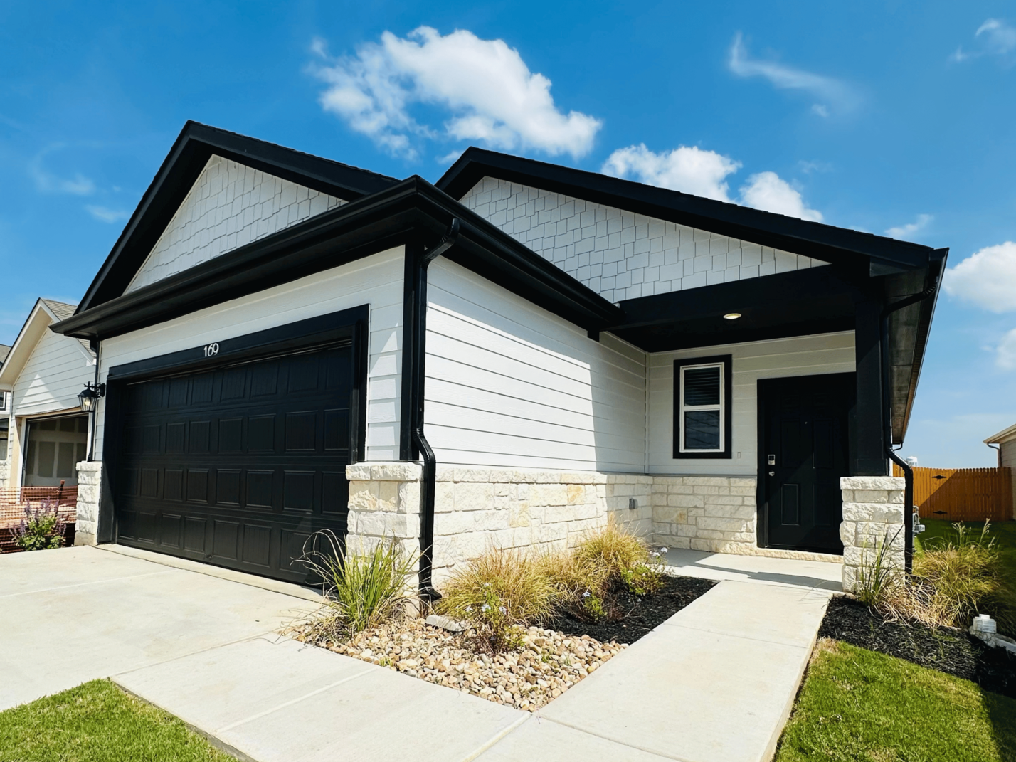 A house with a garage.