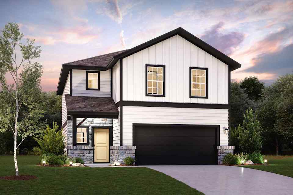A house with a garage.