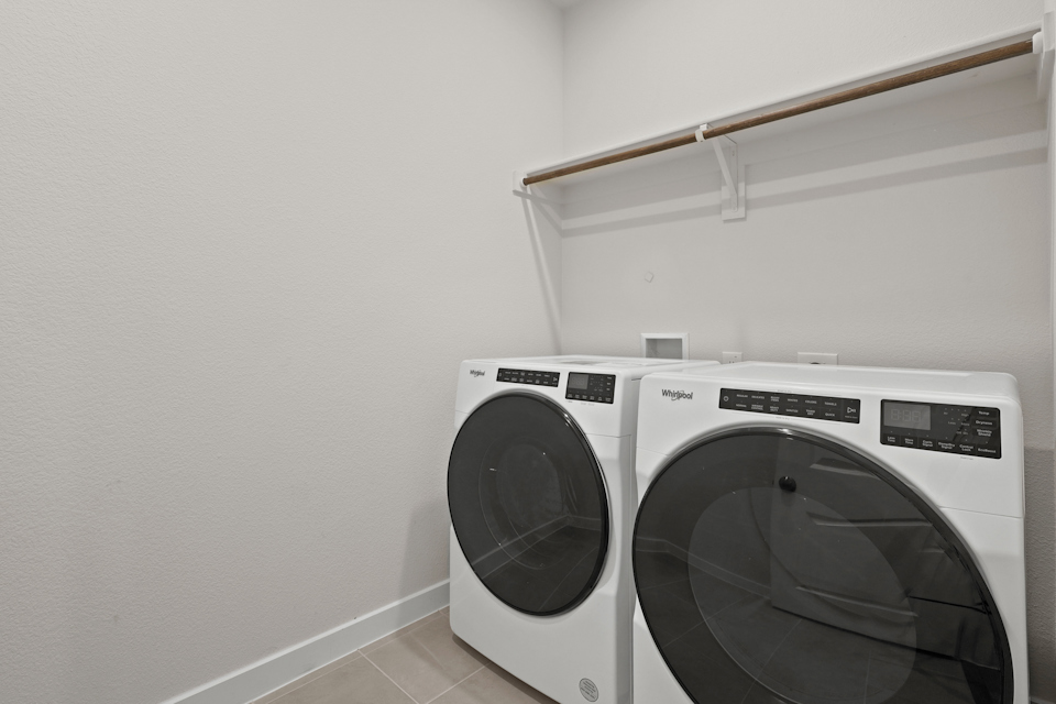 A washing machine and dryer.