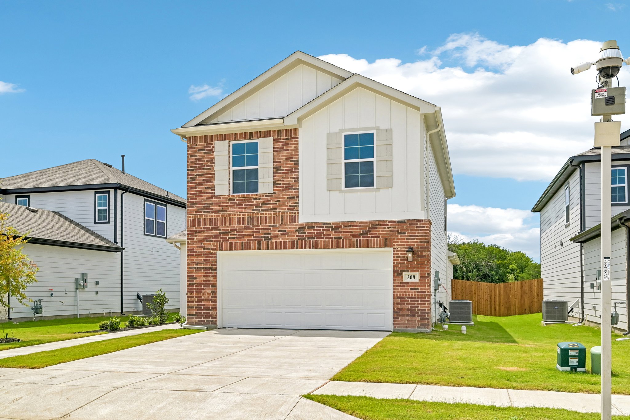 A house with a garage.