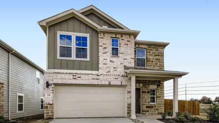 A house with a garage.