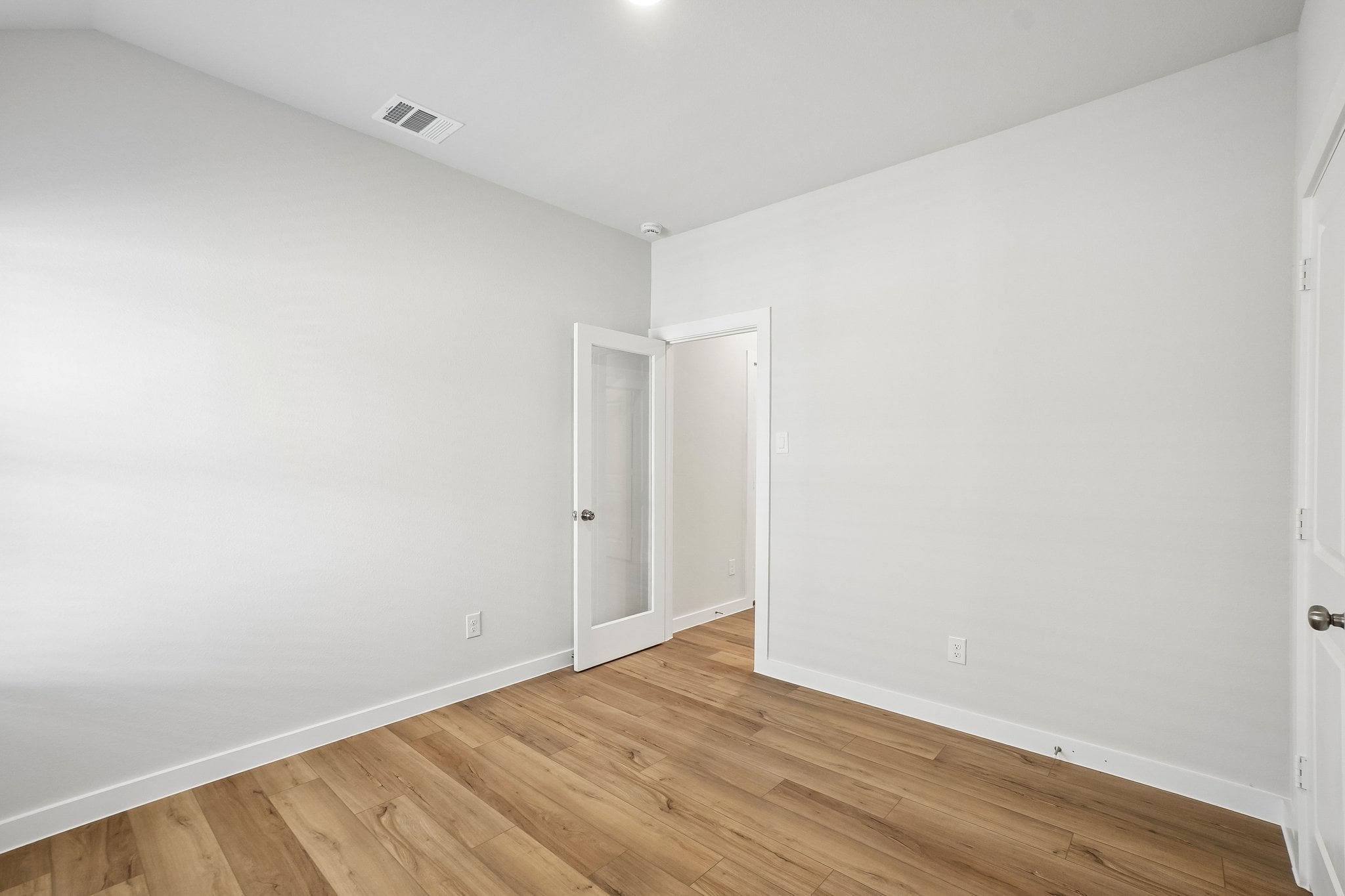 A room with white walls.