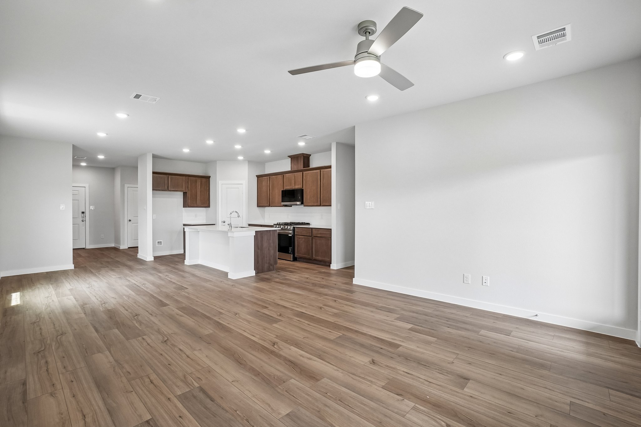 A large empty kitchen.