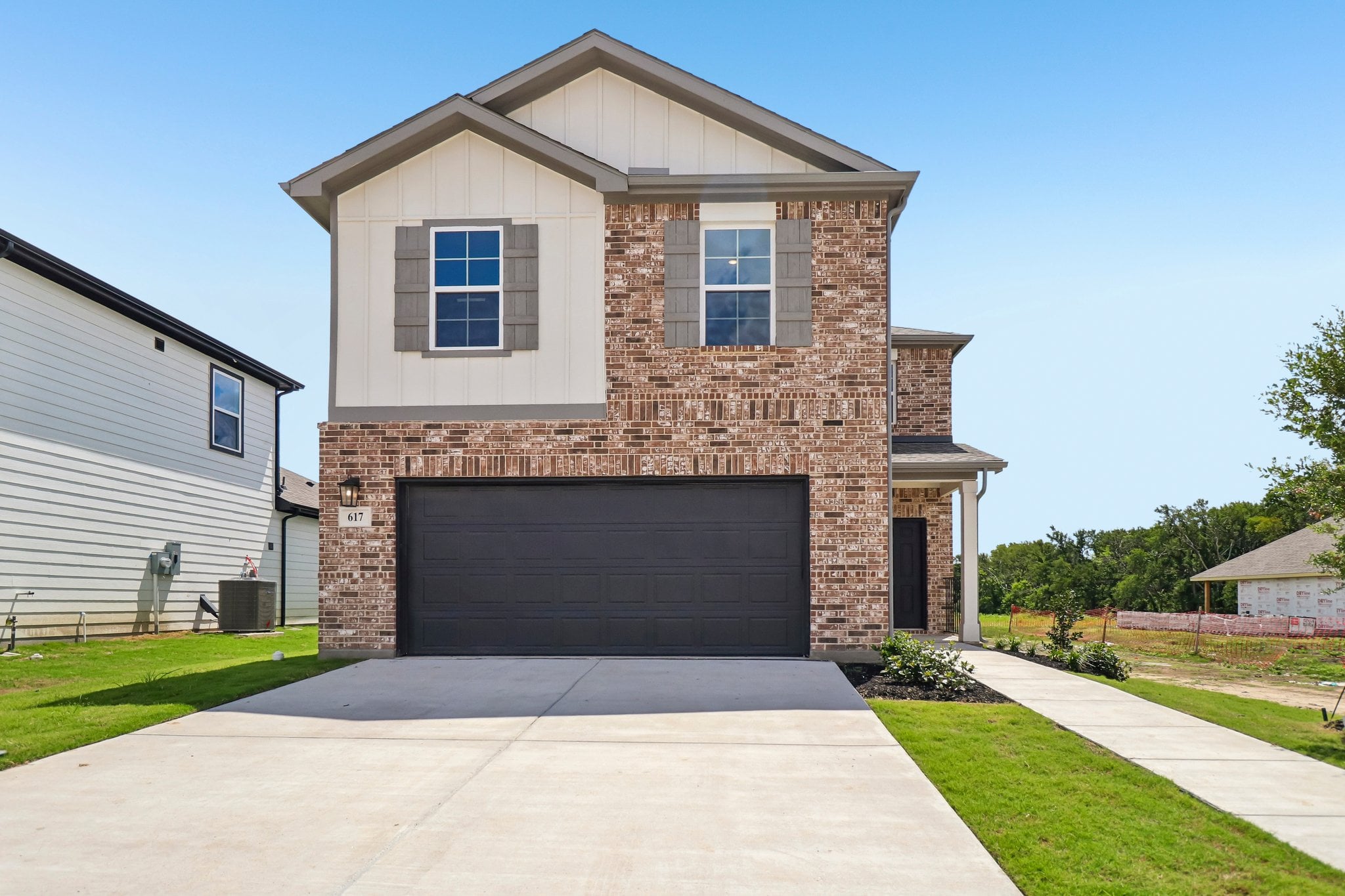 A house with a garage.