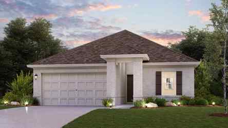 A house with a pond in the front.
