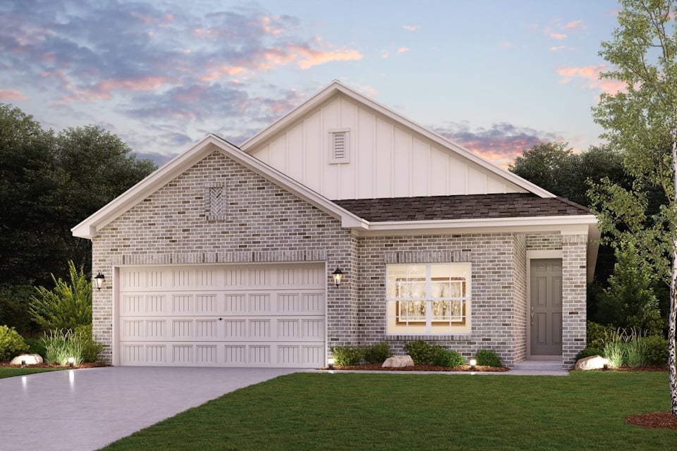 A house with a pond in the front.