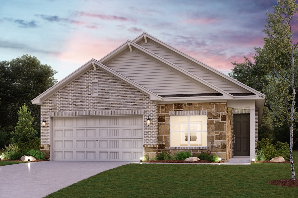 A house with a lawn and trees.
