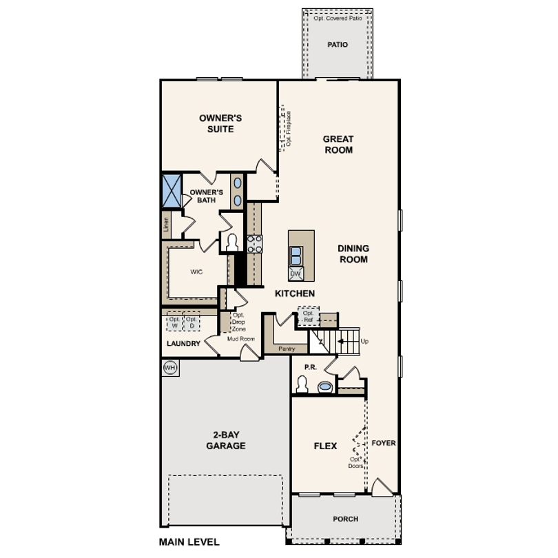 Evan first floor plan at Ambergrove by Century Communities